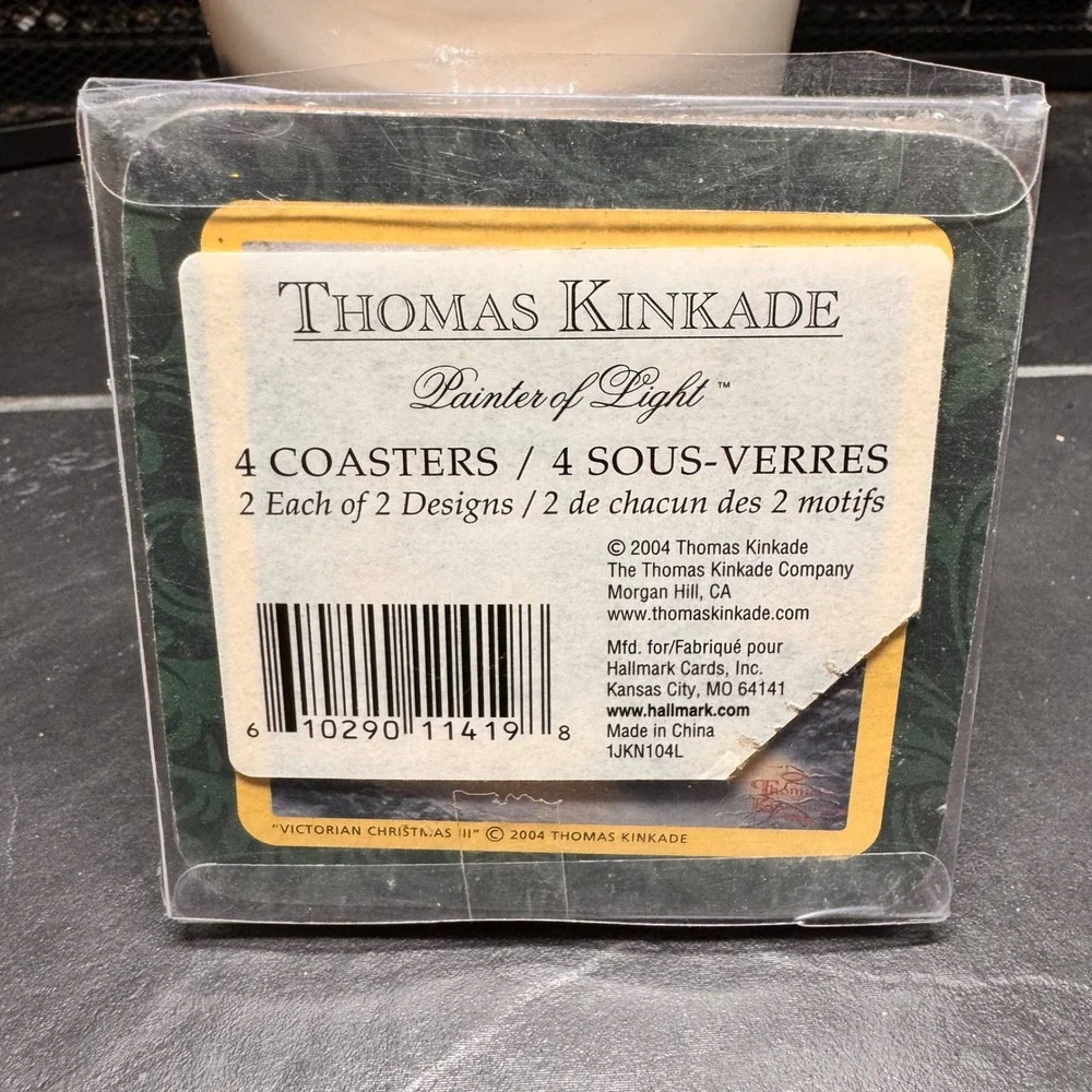 Thomas Kinkade Victorian Christmas III Coasters 4 Pack‎ Olde Porterfield Gifts
